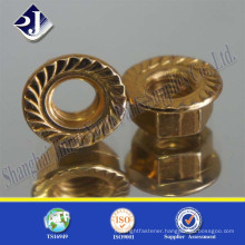 China Supplier Yellow Zinc DIN6923 Hex Flange Nut